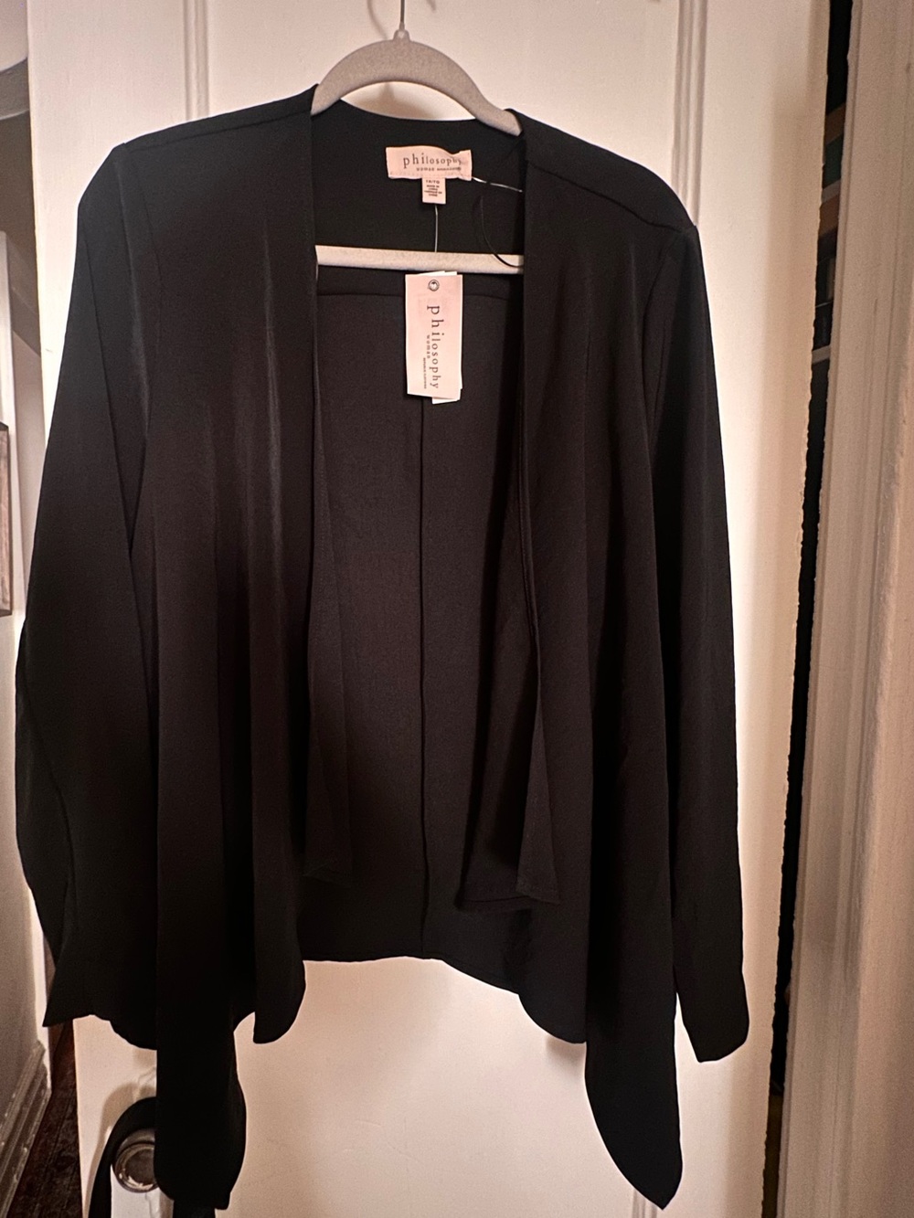 Philosophy Black Lightweight Open Cardigan